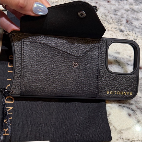 NEW with tags- Bandolier Black Phone Case with Strap - Picture 5 of 8